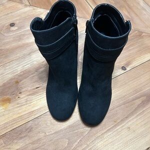 JustFab Sleek Black Ankle Booties